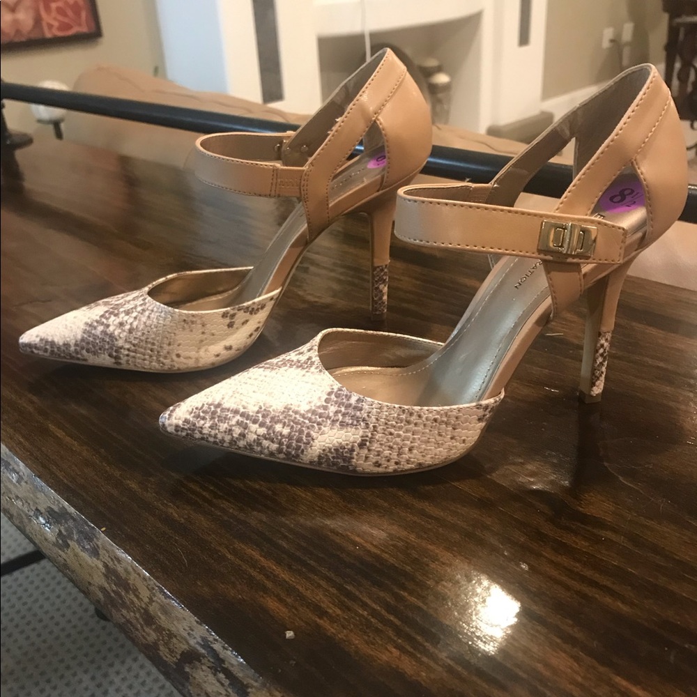 BCBGeneration Snakeskin Heels